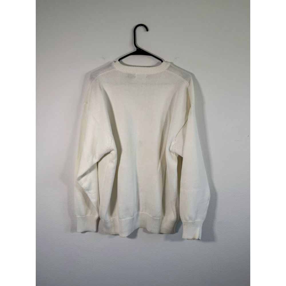 Men's‎ LAZARUS V-Neck Sweater XL White with Tennis Player Embroidery - Picture 6 of 10